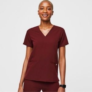 Figs Burgundy Scrub Top